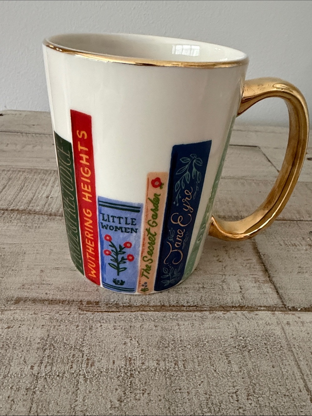 Anthropologie Rifle Paper Co. Porcelain Book Club Mug